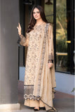 LUXURY DHANAK EMBROIDERED 3PC SUIT WITH CHIFFON EMBROIDERED DUPATTA-3397
