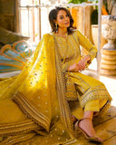 Linen 3PC Embroidered with Organza Dupatta-583