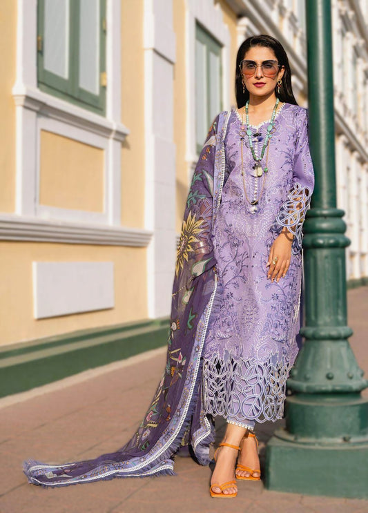 Mushq  Lawn Embroidered 3PC Suit With Chiffon Dupatta – IIC-4019